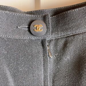 Vintage Chanel classic black wool pencil skirt
